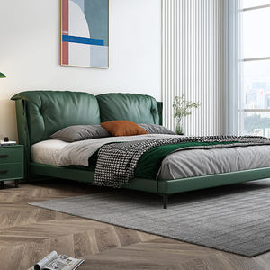 Cama King Size Moderna de Lujo con Estructura de Cuero Italiano, Cama Queen Size con Cajones de Almacenamiento, Plataforma Baja de Cuero - Product Image 4