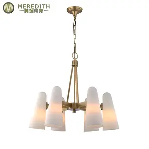 Meredith Wholesale Cheap Price Oem Tradition Style 220V 6 Arms Large Brass Art Deco Chandelier