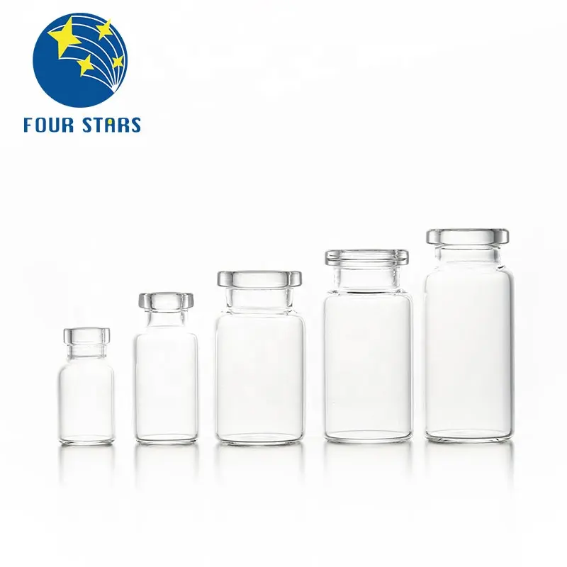 Pharmaceutical clear glass vial with 3ml 5ml 7ml 10ml 15ml 20ml for medical packaging