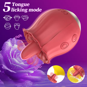 เครื่องสั่นรูปดอกกุหลาบสุดหรู กระตุ้นคลิตอริส พร้อมระบบสั่นแบบแกว่ง ผลิตจากซิลิโคนนุ่ม ของเล่นทางเพศสำหรับผู้หญิงและคู่รัก - Product Image 2