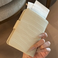 Porte-carnet en PU blanc Milkshake, simple, multifonctionnel, pour billets d'avion, certificats, sac à monnaie, étui de protection antivol, portefeuille