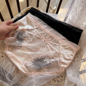 Đồ lót nữ thun gân dệt kim liền thân, chất liệu nylon, kiểu dáng thấp, thêu nổi, kháng khuẩn, mỏng, gợi cảm, giá sỉ rẻ. - Product Image 4