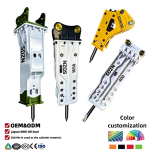 Brise-roche hydraulique silencieux à lubrification automatique, direct usine, pour excavatrice <span class=keywords><strong>de</strong></span> 18 à 26 tonnes, idéal pour la démolition et le brisage <span class=keywords><strong>de</strong></span> roches - Product Image 1