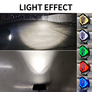 Projecteur LED haute puissance pour véhicules tout-terrain, haute luminosité, 5 pouces, trois côtés, phare de camionnette, DRL multicolore, 60W DC - Product Image 2