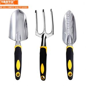 3pc en herramienta de jardín de aluminio fundido cabeza Kit de jardinería con goma suave antideslizante Transplanter boda horquilla - Product Image 1
