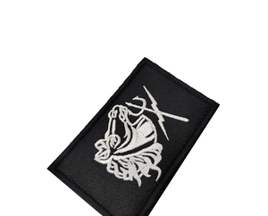 3.15*2 pollici ricamo tattico nero bianco nero <span class=keywords><strong>squadrone</strong></span> di sigilli della marina testa di cavallo tessuto spalla fai da te adesivo Patch - Product Image 5