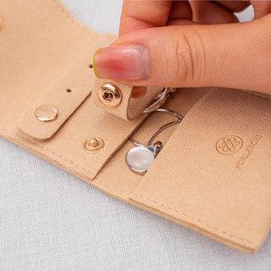 Luxury Microfiber Jewelry Storage Roll Custom Logo Portable Travel Jewelry Bag with <b>Snap</b> Closure for <b>Bracelets</b> Earrings - Product Image 3