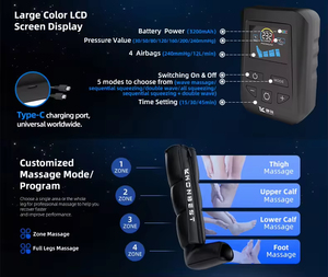 Appareil de physiothérapie professionnel à compression avec batterie au lithium, contrôle de la durée, haute qualité pour la prévention du THCV - Product Image 6