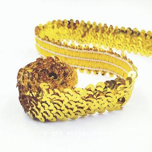 <span class=keywords><strong>Style</strong></span> de mode 3cm trois rangées de paillettes élastiques colorées pour la décoration de vêtement d'ornement de cheveux - Product Image 4