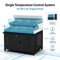 Aquarium de présentation de fruits de mer frais et vivants à température unique, en acier inoxydable 304, à économie d'énergie, pour supermarchés, restaurants et commerces de poissons tropicaux