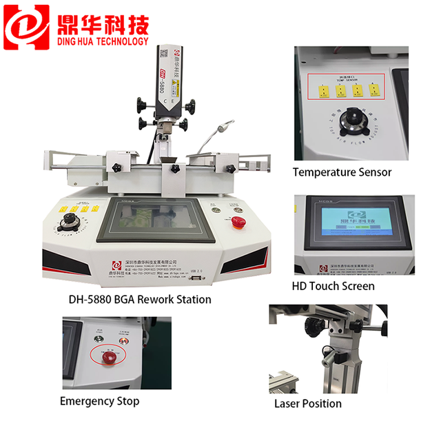 New Dinghua DH-5880 Hot Air Infrared Manual BGA Rework Station for SMT PCB Soldering Desoldering and Reballing Repair Machine