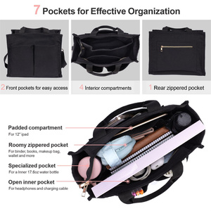 Bolso de lona con cremallera 7 bolsillos Bolso de compras de lona de moda Correa de hombro desmontable <span class=keywords><strong>Trabajo</strong></span> de viaje Bolso de Mano individual - Product Image 3