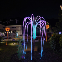 Arbre en fibre optique LED personnalisé, motif fleur de corail, éclairage paysager, design étanche IP65 pour parcs publics et éclairage de places commerciales