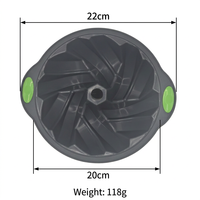 Moule à gâteau en silicone grand format sans BPA, 20 cm, moule à savarin à spirales cannelées, conforme à la norme REACH CA65, résistant à la chaleur, plaque de cuisson antiadhésive