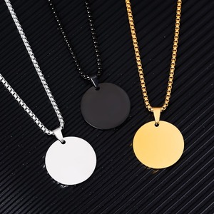 Placa de Identificación Redonda de Acero Inoxidable Grabable, Collar con Colgante de Placa de Identificación Clásica para Nombre y Foto Personalizados - Product Image 5