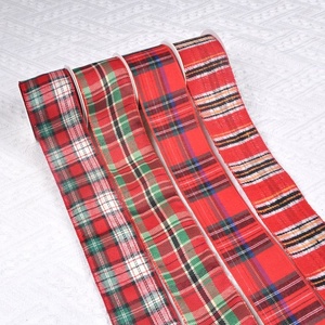Rubans à carreaux câblés de Noël pour décor de <span class=keywords><strong>porte</strong></span> de guirlande de vacances - Product Image 2