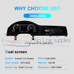 Instrumententafel für Q7 2005-2015 Autoradio mit GPS-Stereo-Navigation Android Carplay Entertainment <span class=keywords><strong>DVD</strong></span>-Player - Product Image 2