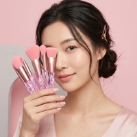 Ensemble de 10 pinceaux de maquillage professionnels à poils synthétiques avec manche en plastique dégradé pour les yeux, le visage, le contour des lèvres, le blending, les paillettes, utilisation en voyage