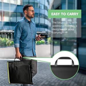 Grande pochette Faraday anti-pistage étanche et ignifuge avec poignée <span class=keywords><strong>Portable</strong></span> pour ordinateurs portables téléphones clés <span class=keywords><strong>de</strong></span> voiture B050W - Product Image 3