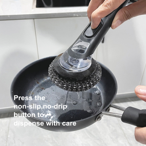 Dispensador de jabón portátil, cepillo para platos, cepillo de cocina con soporte, depurador de platos para platos, ollas, sartenes, limpieza de <span class=keywords><strong>fregadero</strong></span> - Product Image 2