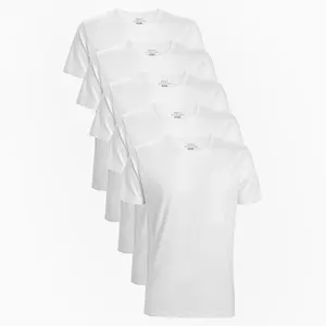 Camiseta Interior de Diseño para Hombre Más Vendida 95% Algodón 5% Spandex Color Sólido Cuello Redondo Lisa - Product Image 2