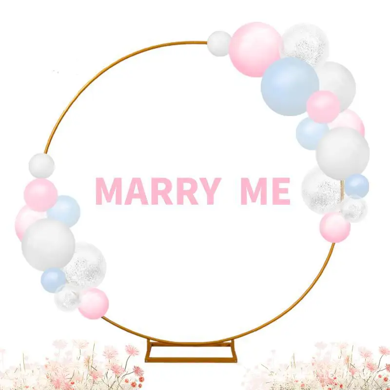 Cercle en métal support ballon de mariage arc ballon rond fleur fond rond arc cadre fête d'anniversaire bébé douche décoration