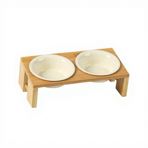 Comedero Elevado de Cerámica Natural para Mascotas con Platos Dobles de Cerámica Desmontables, Kit Ergonómico para Alimentación de Mascotas, Múltiples Opciones de Color - Product Image 3