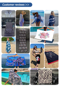 Schwarz Weiß Design Anpassbare recycelte schnell trocknende leichte Handtücher Mikro faser Sand Free Print Benutzer definierte Strand tuch mit Logo - Product Image 3