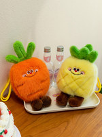 Peluche de fruits et légumes : Pastèque et Fraise pour amis, idéale comme cadeau ou à ajouter dans un sac
