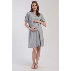 Tunique de maternité pour femme à manches courtes avec design boutonné et taille élastique - Product Image 5