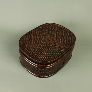 <b>Bamboo</b> Woven Basket With Lid Rectangle Tea Set Storage Box Desktop Organizer Gift Box Portable Food <b>Container</b> Zhejiang Origin - Product Image 2