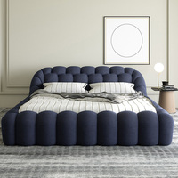 Neues Design Leathaire Doppel-Cloud-Bettgestell Modernes King-Size Bubble-Lit Italienisches Luxus-Master-Villa-Schlafzimmer-Möbelset