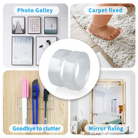 Cinta Adhesiva de PVC de Doble Cara HEYA Nano, Resistente al Calor y Lavable, Transparente para Paredes de Baños y Cocinas