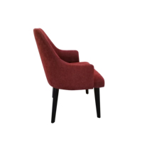 Fauteuil d'appoint de luxe personnalisé rouge pour villa, mobilier avec structure en bois, chaise de salle à manger rembourrée en velours pour hôtel et restaurant