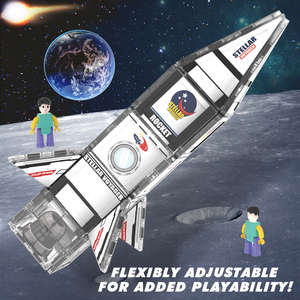 مجموعة بلاط مغناطيسي بلاستيكي للأطفال من عمر <span class=keywords><strong>3</strong></span> سنوات فما فوق، مكعبات بناء تعليمية STEM، هدية للأولاد والبنات - Product Image 3