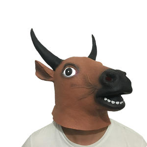 หน้ากากยางหัววัวหลากสไตล์,หน้ากากยางรูปสัตว์ชุดแฟนซีเครื่องแต่งกายคอสเพลย์วัวอุปกรณ์ประกอบฉากสำหรับเกมผู้ใหญ่ - Product Image 3