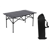 Table de camping rectangulaire pliable en acier au carbone, légère et portable, table de pique-nique, vente en gros, couleur personnalisée, mobilier d'extérieur