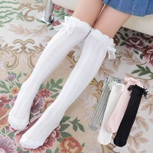 Girls' Thin Summer Knee High <b>Socks</b> With Bow Princess Style Lolita Over The Knee Breathable Women's <b>Socks</b> - Product Image 1