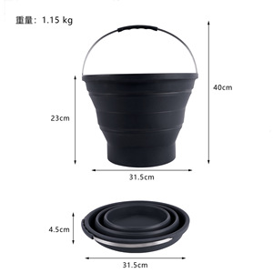Cubo Plegable de Silicona Ktl Negro 25L para Lavado de Coches, Limpieza de Vegetales, Viajes al Aire Libre, Pesca, Almacenamiento de Agua, Ligero - Product Image 3