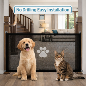 Enclos pliable en maille pour animaux <span class=keywords><strong>de</strong></span> compagnie, sans perçage requis. Filet d'isolation <span class=keywords><strong>de</strong></span> sécurité pour <span class=keywords><strong>escalier</strong></span> intérieur. Enclos pour animaux <span class=keywords><strong>de</strong></span> compagnie facile à installer - Product Image 1