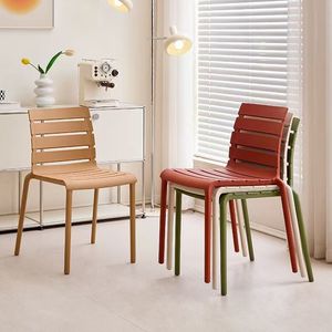 Chaises de salle à manger en plastique empilables sans accoudoirs, de couleur orange, modernes, élégantes, de qualité durable, pour les événements et les fêtes - Product Image 3