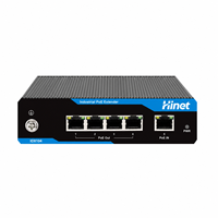 Extensor PoE Industrial de 5 Puertos 10/100M para Riel DIN IEEE802.3af/at/bt, Extensor/Repetidor Ethernet PoE de 100m