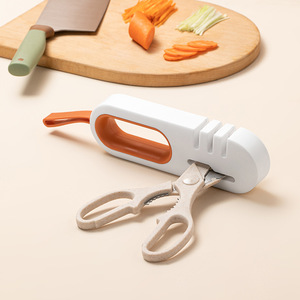 HeDou 4 In 1 Knife Sharpener Scissors Multifunctional Non Slip Kitchen Sharpening Stone Diamond Grinding Manual Stainless Steel - Product Image 2
