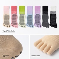 Calcetines de Yoga de 5 Dedos para Mujer, Pilates, Gimnasio, Deportes de Interior, Antideslizantes, de Algodón, Color ODM, Micropresión, Antibacterianos, Absorbentes del Sudor