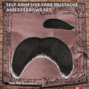 Moustache et sourcils en polyester autocollants pour adultes unisexes, costume de cosplay et fête, en stock - Product Image 2