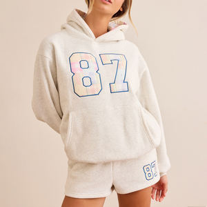 Personnalisé 87 'Brodé Décontracté de Haute Qualité Respirant Anti-boulochage Ensemble de Sweat à Capuche pour Femmes - Product Image 1