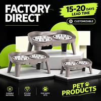 Support surélevé pour gamelles de chien, idéal pour les magasins d'animaux, présentoirs détachables grande capacité, conception durable pour la vente au détail