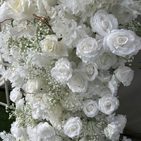Sunwedding latar belakang pernikahan putih buatan, dekorasi lengkungan bunga buatan untuk latar belakang pernikahan