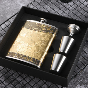 Gourde à liqueur portable et ensemble d'entonnoir en acier inoxydable massif, <span class=keywords><strong>petite</strong></span> gourde à <span class=keywords><strong>whisky</strong></span> à vis, flacon à vin pour boire à l'extérieur - Product Image 1