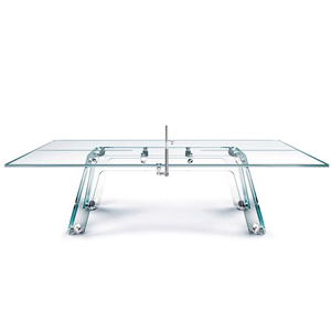 Mesa de Tenis de Mesa Deportiva de Vidrio Templado Resistente, Moderna, Multifuncional para Interiores, de Acero Inoxidable, Venta al Por Mayor, OEM, ODM - Product Image 1